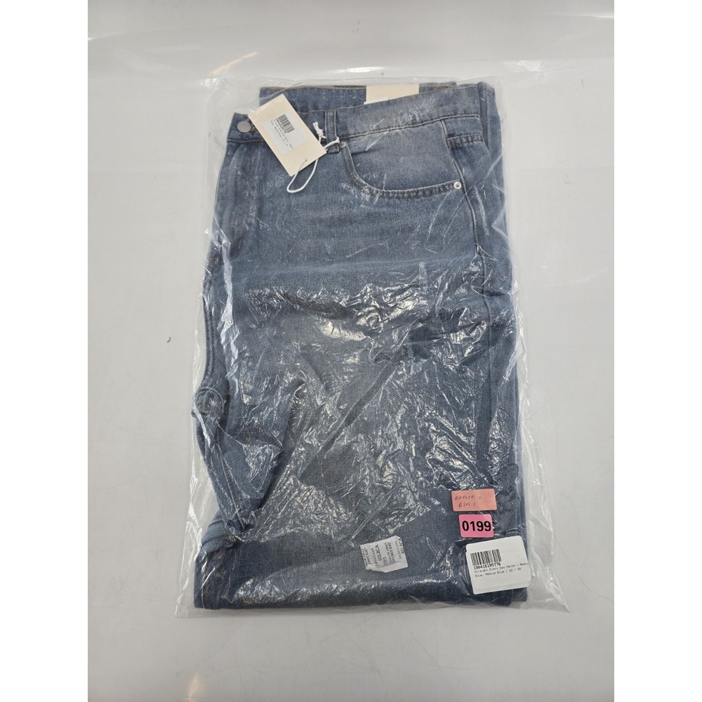 NWT mnml Men's Straight Every Day Denim Jeans - Medium Blue - Size 42x34